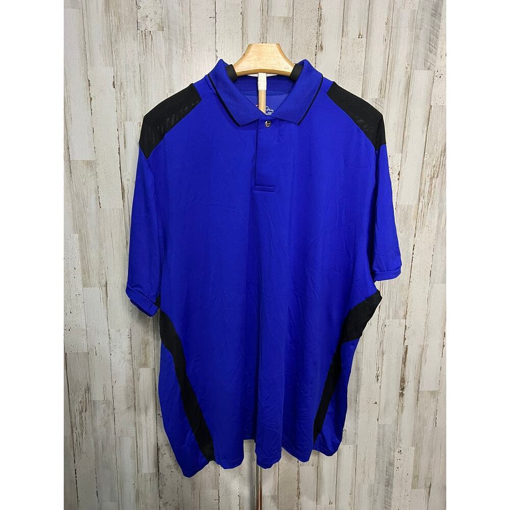 RLX Ralph Lauren Men's XXL Blue Color Block Polo Shirt Short Sleeve